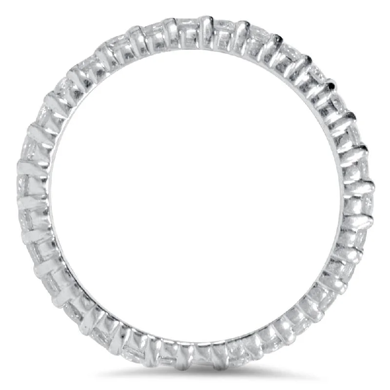 1.00CT Diamond Eternity Stackable Wedding Ring White Gold