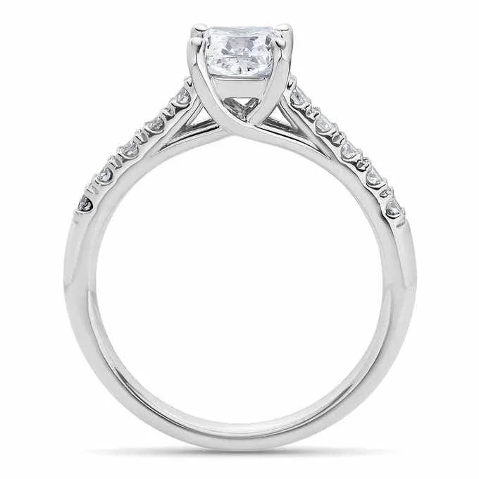 1 1/2 Ct Cushion Diamond Engagement Ring White Gold Lab Grown