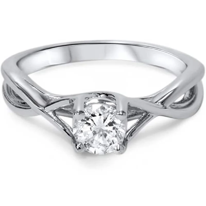 1/2ct Diamond Infinity Solitaire Engagement Ring White Gold