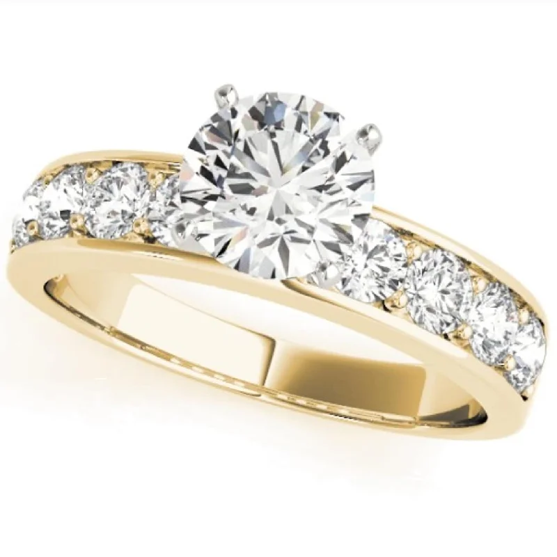 2 Ct Round Cut Diamond Engagement Solitaire Ring Yellow Gold