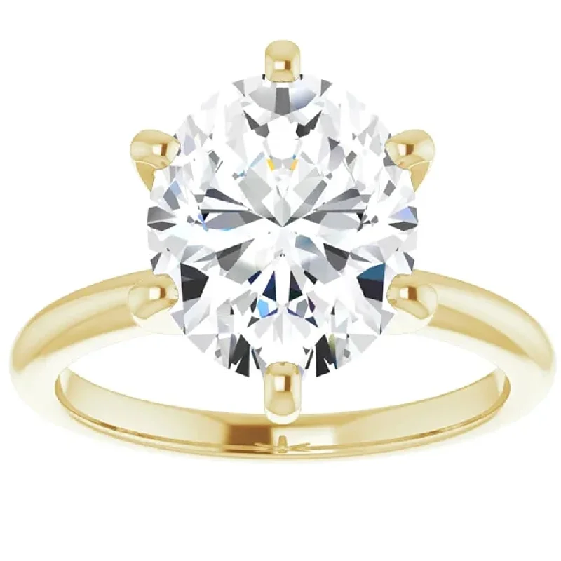 3 Ct Oval Moissanite Solitaire Engagement Ring Yellow Gold