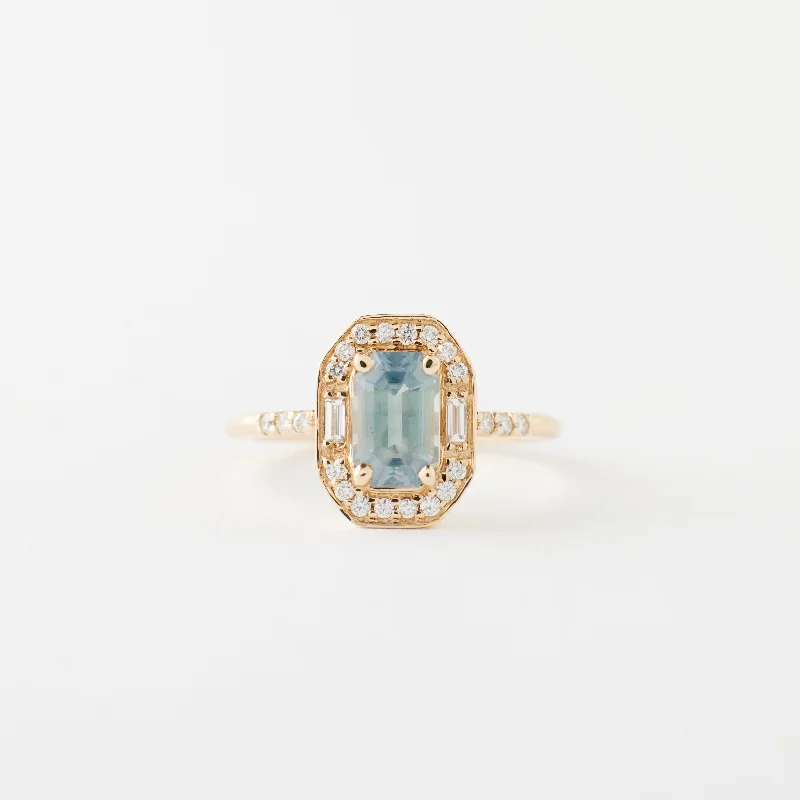 Athena Ring - 1.27 Carat Light Blue Emerald Cut Sapphire