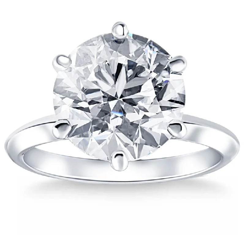 Certified 7.05Ct Solitaire Diamond Engagement Ring White Gold Lab Grown