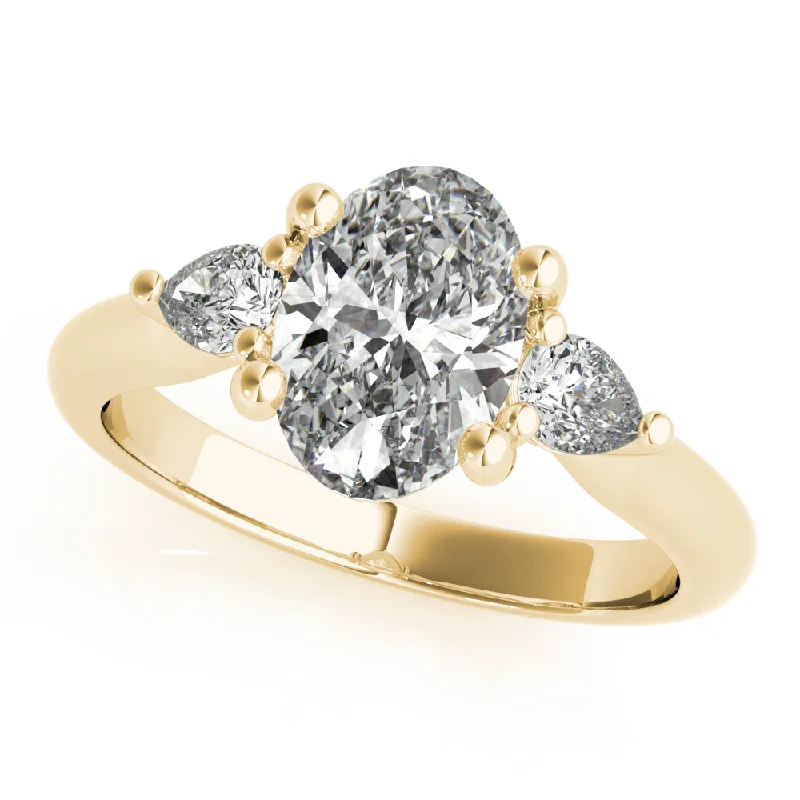 Charlotte Oval Diamond and Petite Pear Engagement Ring Setting