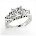 Engagement 0.75 Princess Baguettes Channel Cubic Zirconia Cz Ring