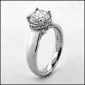 Engagement 1.25 Ct Round Center Tiffany Lucida Style Cubic Zirconia 14K White Gold Ring