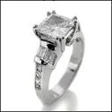 Engagement 1.5 Princess Double Prong Cubic Zirconia 14K White Gold Ring