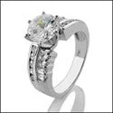 Engagement 1.5 Round Brilliant Cubic Zirconia Ct channel Cubic Zirconia Cz Ring