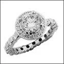 Engagement 1.5 Round Halo Ct Eternity Cubic Zirconia Cz Ring