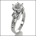 Engagement 1.5 Round Radiant chanell Cubic Zirconia Cz Ring