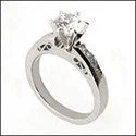 Engagement 1.5 Round Stone Ct Filigree Detail Cubic Zirconia Cz Ring