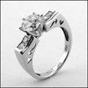 Engagement 1 Ct Round Center Flat top Cubic Zirconia Cz Ring