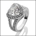 Engagement 3 Ct Heart Shape Halo Cubic Zirconia Cz Ring