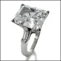 Engagement 4.5 Radiant Ct Baguettes in Channel Cubic Zirconia Cz Ring