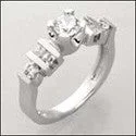 Engagement Half Ct Round Center Cubic Zirconia Cz Ring