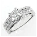 Engagement Princess 1 Ct Channel Ct Euro Shank Cubic Zirconia Cz Ring