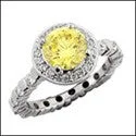 Engagement Round Canary CZ Center Eternity Cubic Zirconia Cz Ring