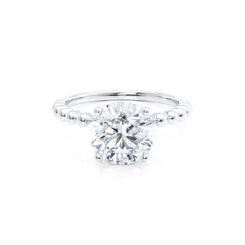 JULANE - Bubble & Bead Solitaire Moissanite Engagement Ring 18k White Gold