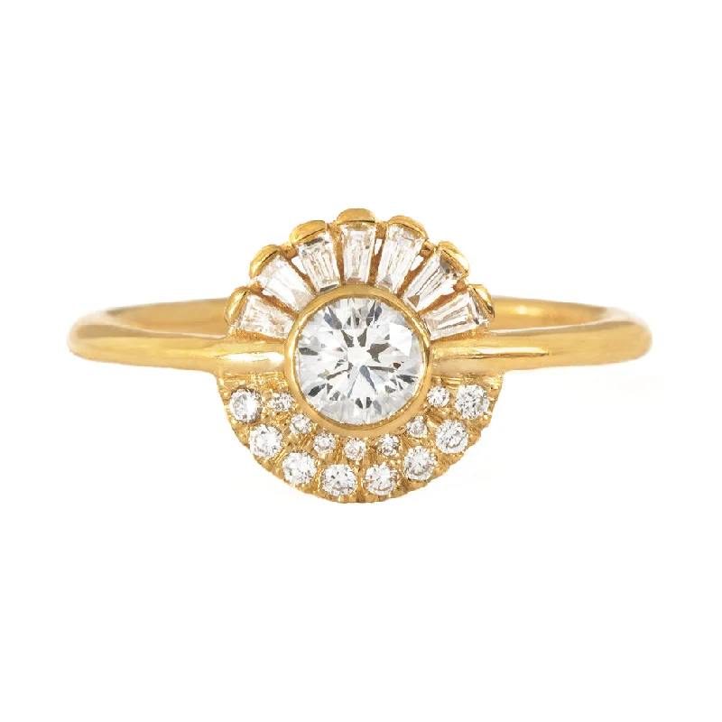 Round Diamond Cluster Engagement Ring