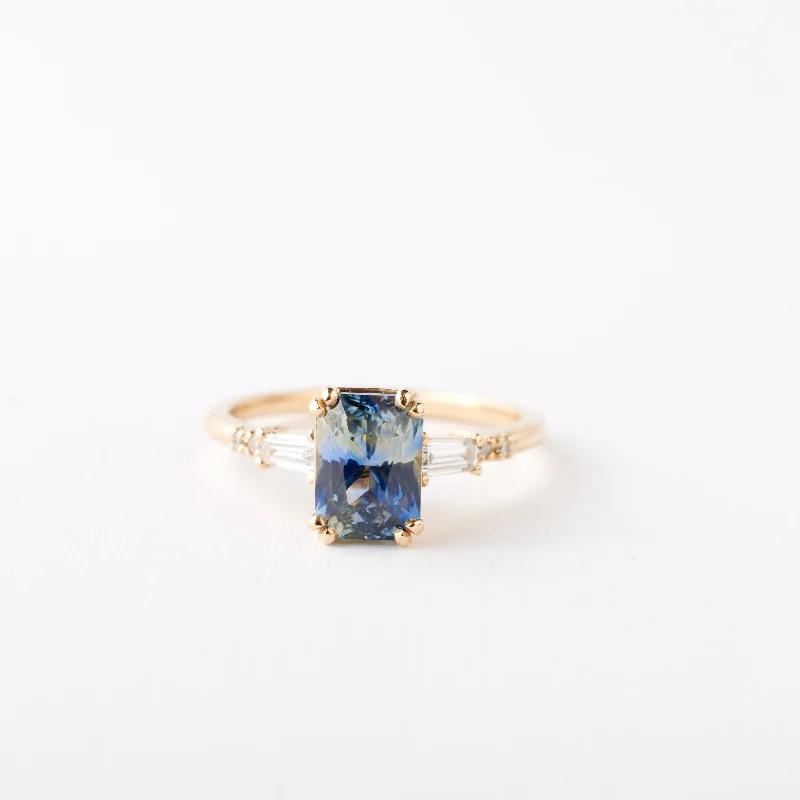 Sylvie Ring - 2.07ct. Blue Yellow Radiant Parti Sapphire