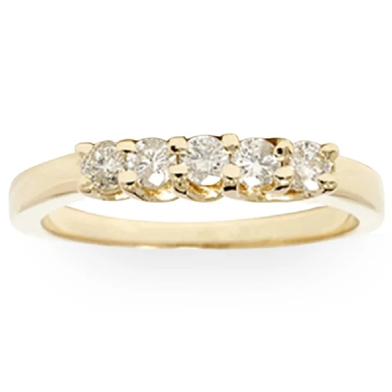 Yellow Gold 1/2ct Diamond Wedding Guard Ring New