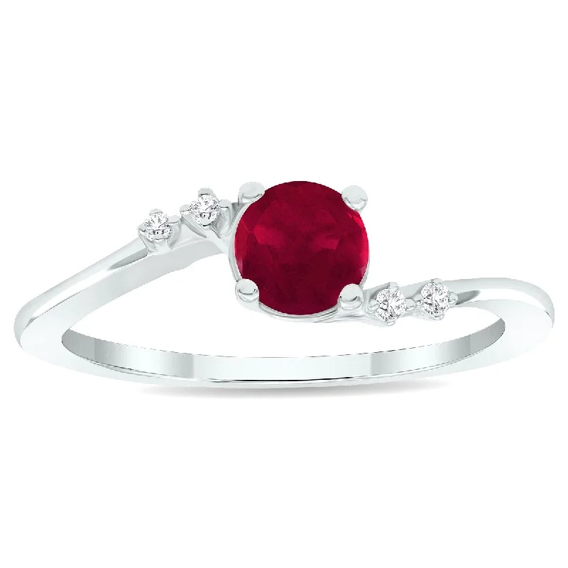 Women's Ruby and Diamond Tierra Ring in 10K White Gold