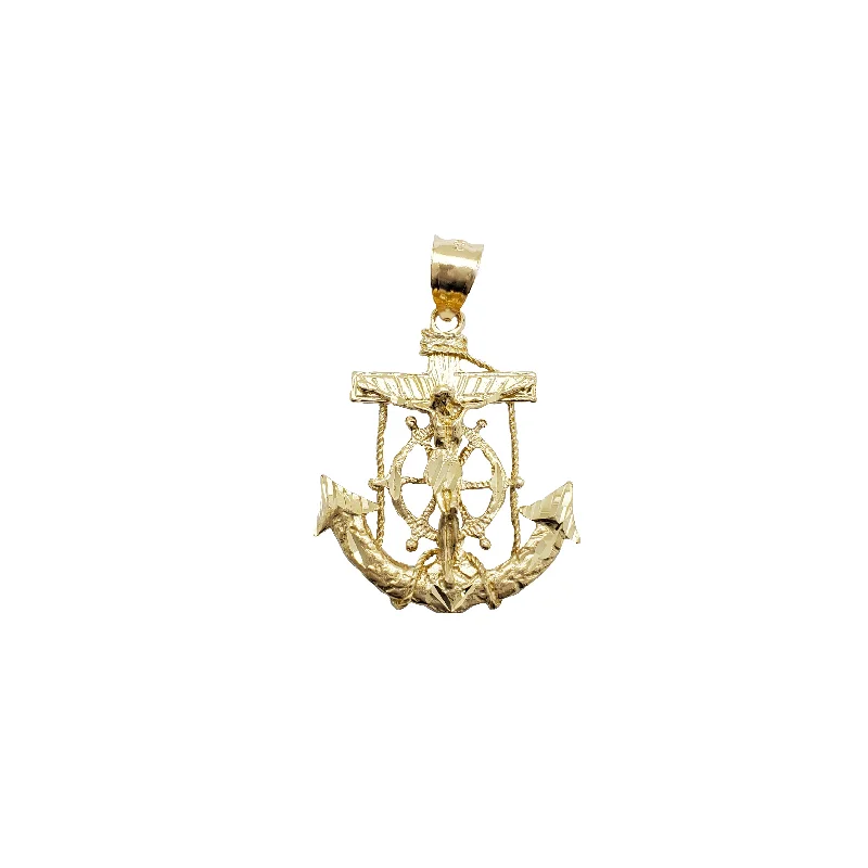 Anchor Jesus Pendant (14K)