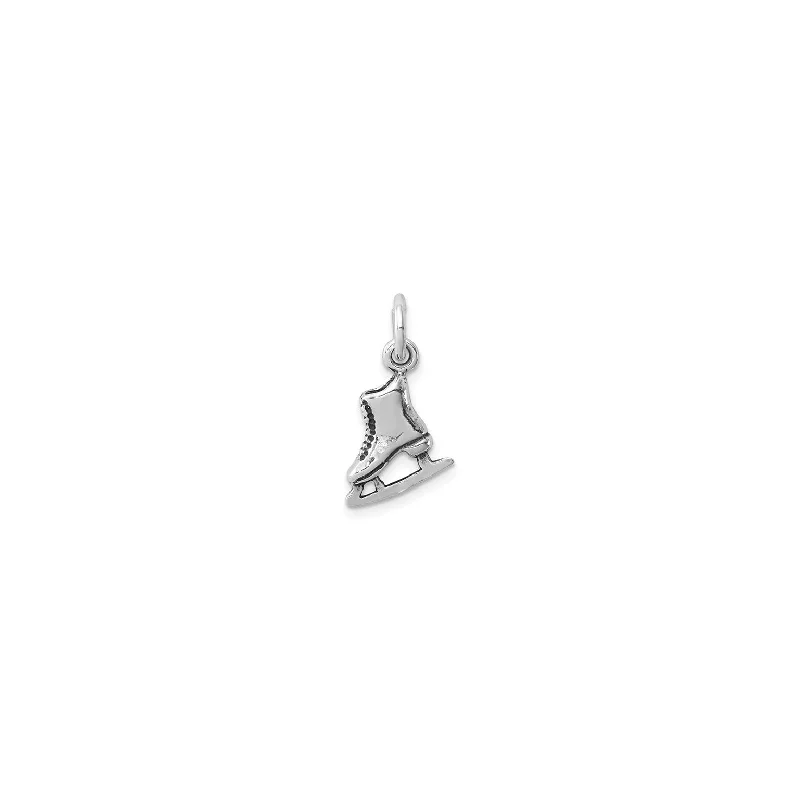 Antique Finish Ice Skate Pendant (Silver)