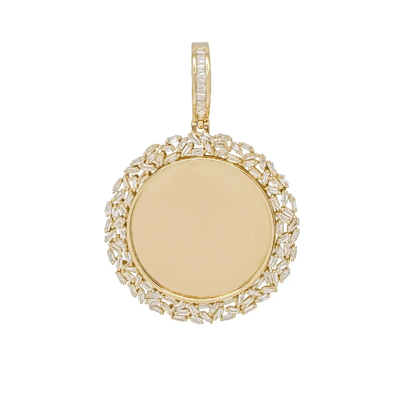 Baguette  Diamond Picture Medallion Pendant (14K)