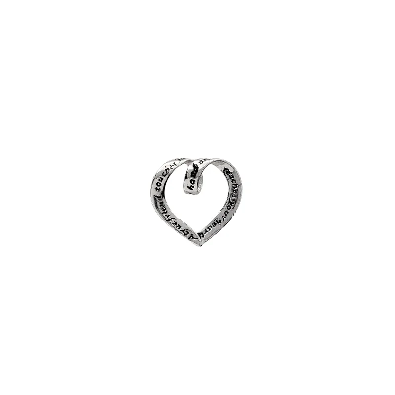 Bow Heart Pendant (Silver)