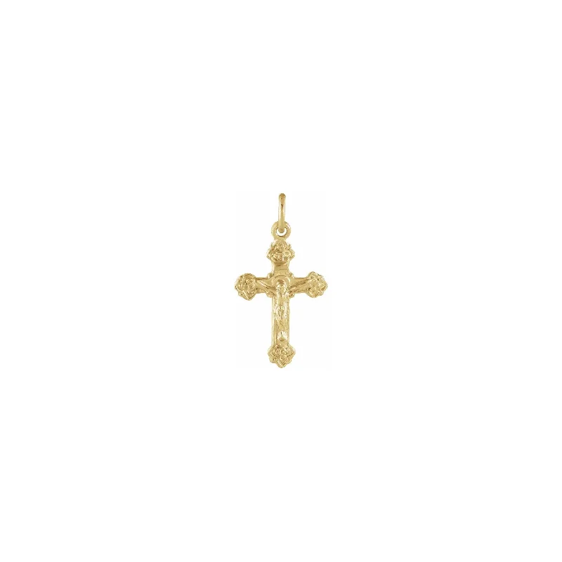 Budded Crucifix Pendant (14K)