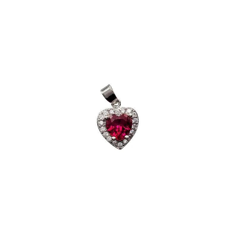 Cubic Zirconia Heart Pendant (Silver)