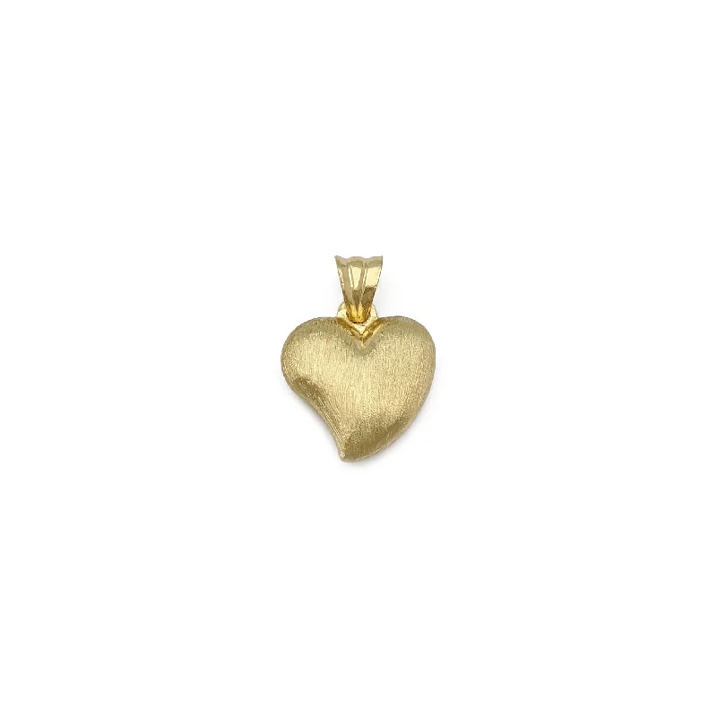 Curvy Brushed Finish Heart Pendant (14K)