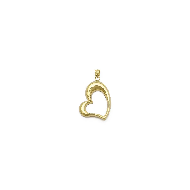 Curvy Heart Outline Pendant (14K)