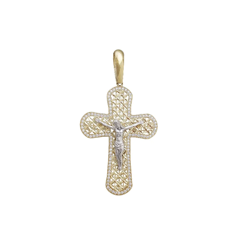 Cz Crucifix Pendant (14K)