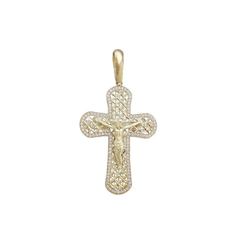 Cz Crucifix Pendant (14K)