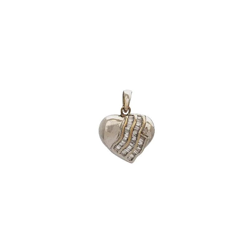 Diamond Baguette Heart Pendant (18K)