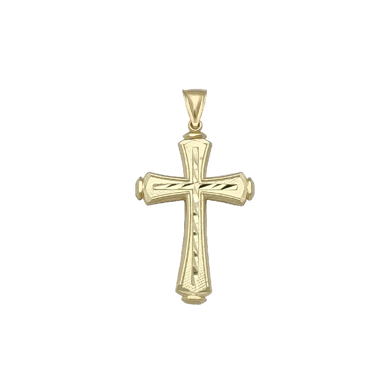 Diamond-Cut Cross Pendant (10K)