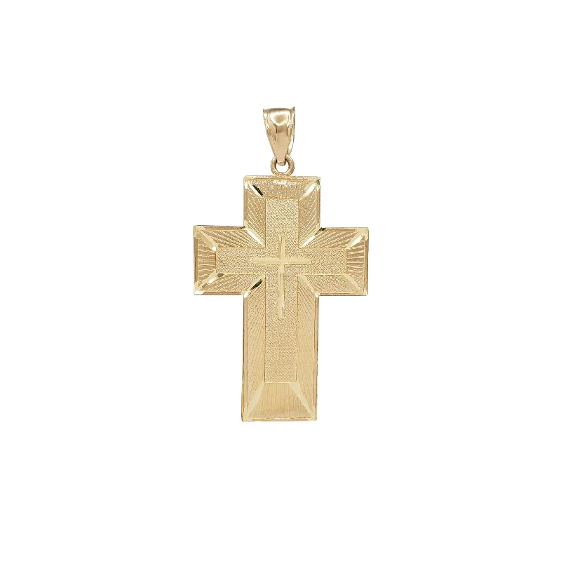 Diamond-cut "Our Father" Cross Pendant (14K)