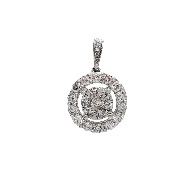 Diamond Halo Round Pendant (10K)