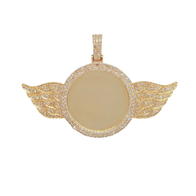 Diamond Winged Picture Medallion Pendant (14K)