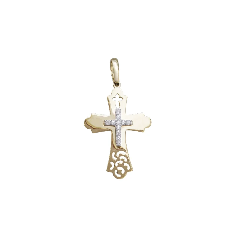 Double Cross Pendant (14K