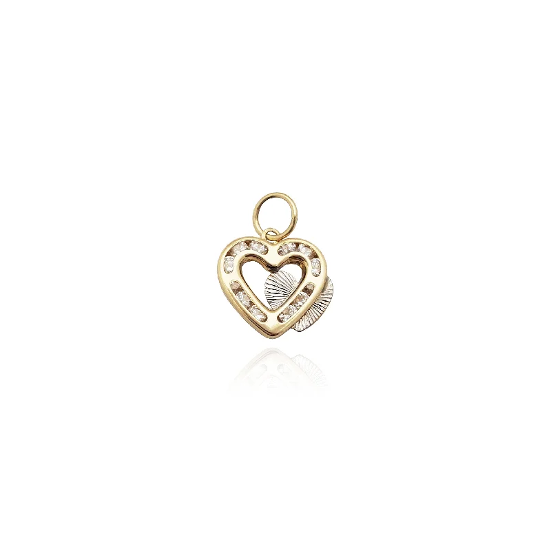 Double Heart Pendant (14K)