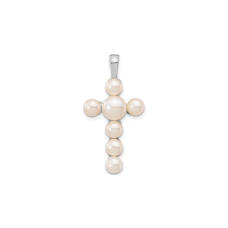 Freshwater Pearl Cross Pendant (14K)