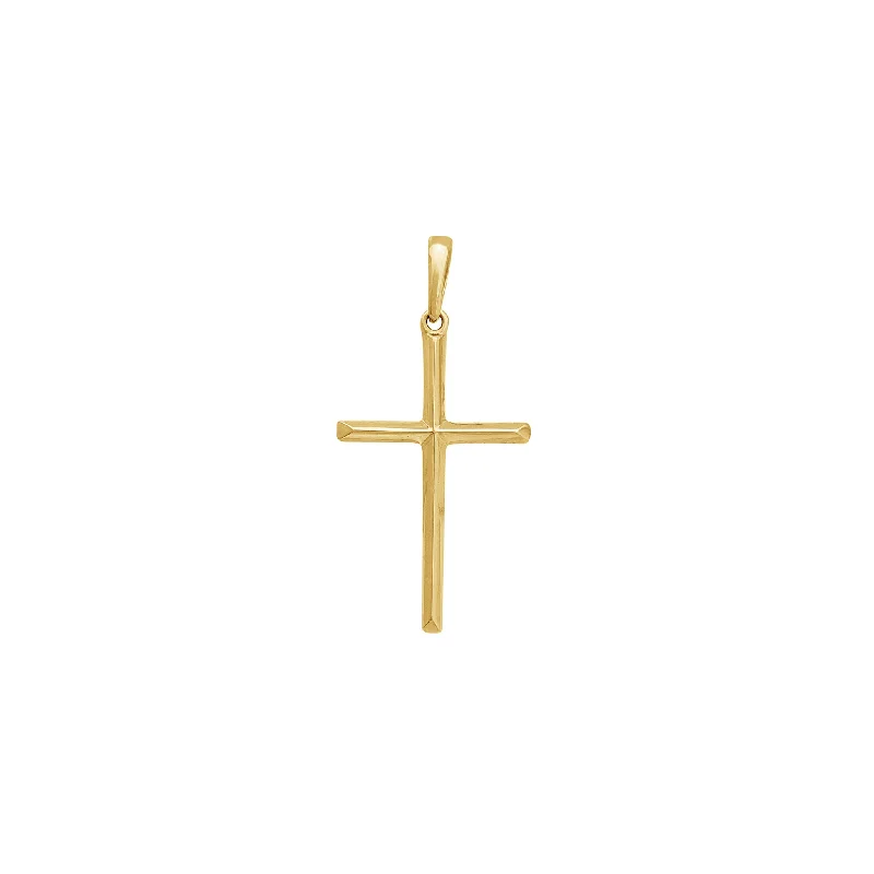 Glossy Thin Cross Pendant (14K)