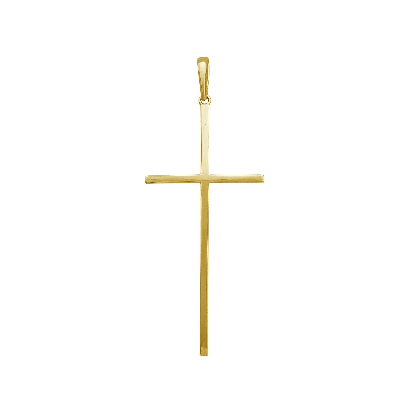 Glossy Thin Cross Pendant (14K)