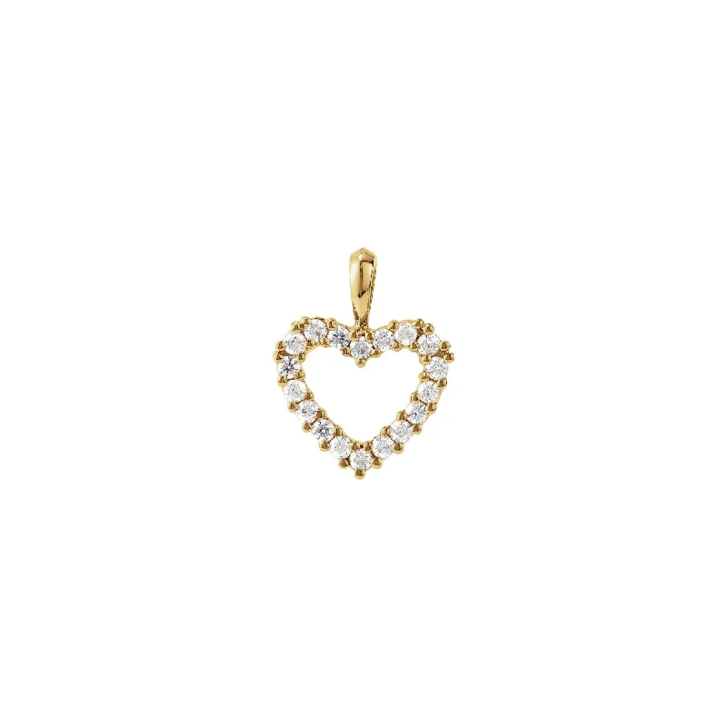 Heart Round Diamond Contour Pendant