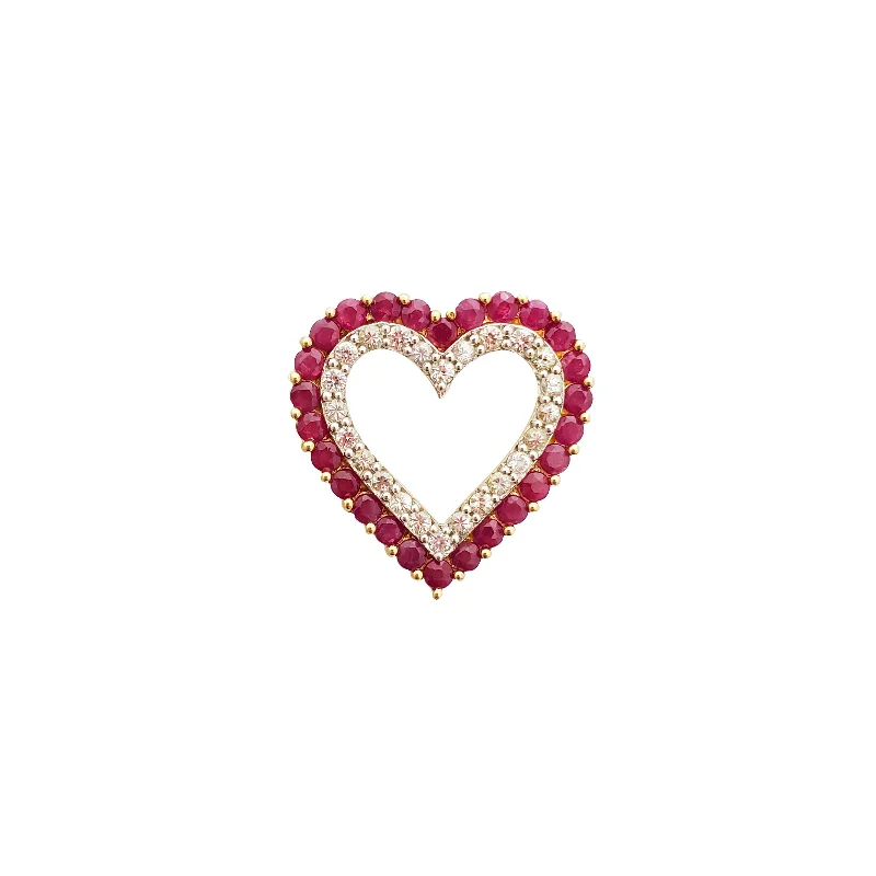 Heart Shape Ruby Pendant (10K)