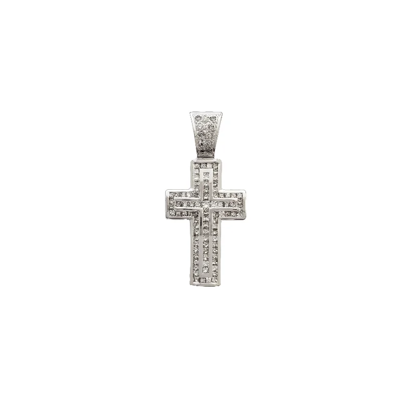 Iced-Out Diamond Cross Pendant (14K)