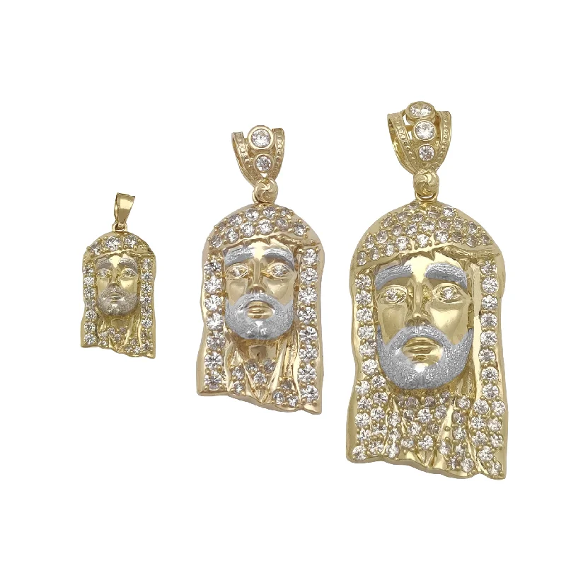 Iced-Out Jesus Head Pendant (10K)